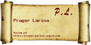 Prager Larina névjegykártya
